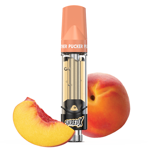 A Shred X Mother Pucker Peach vape.