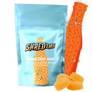 A blue bag of Orangezilla Shred'ems.