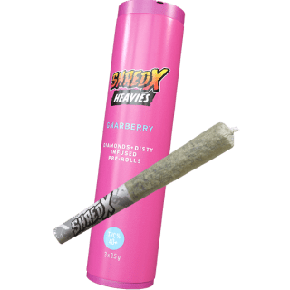 A pink tube of Shred-X Gnarberry Heavies.