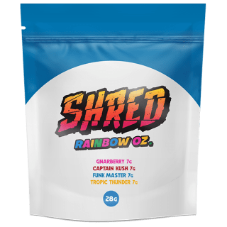 A bag of Shred Rainbow Ounce.